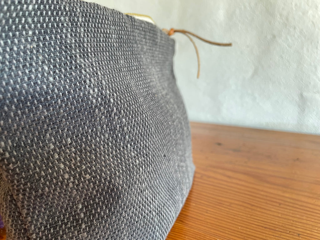 Grey Cotton Makeup Bag