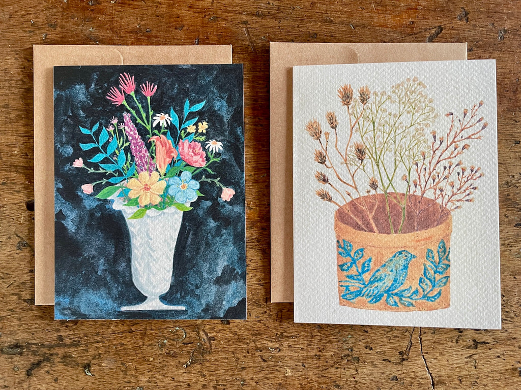 Painted Floral Art Card Set