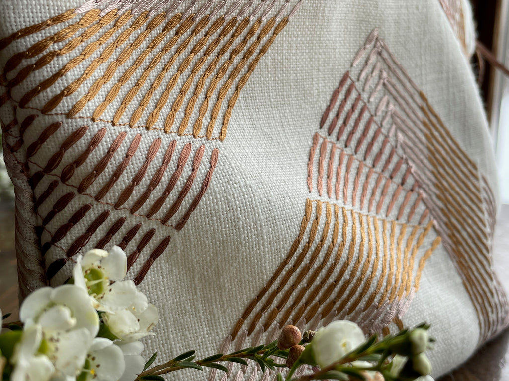 Linen Embroidered Makeup Bag