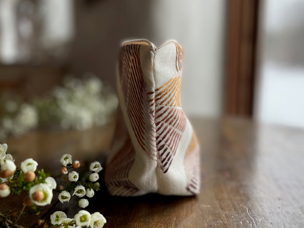 Linen Embroidered Makeup Bag