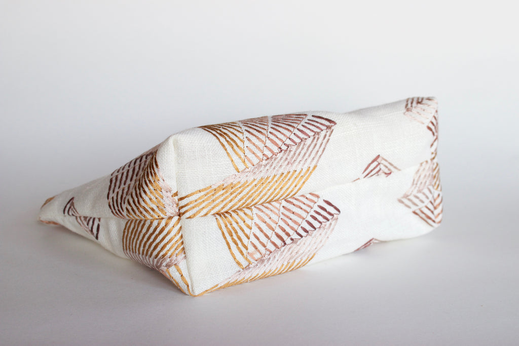 Linen Embroidered Makeup Bag