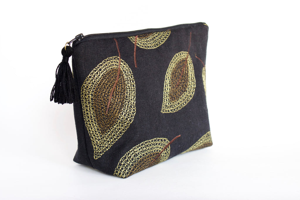 Green Leaves Makeup Bag