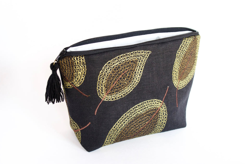 Green Leaves Makeup Bag