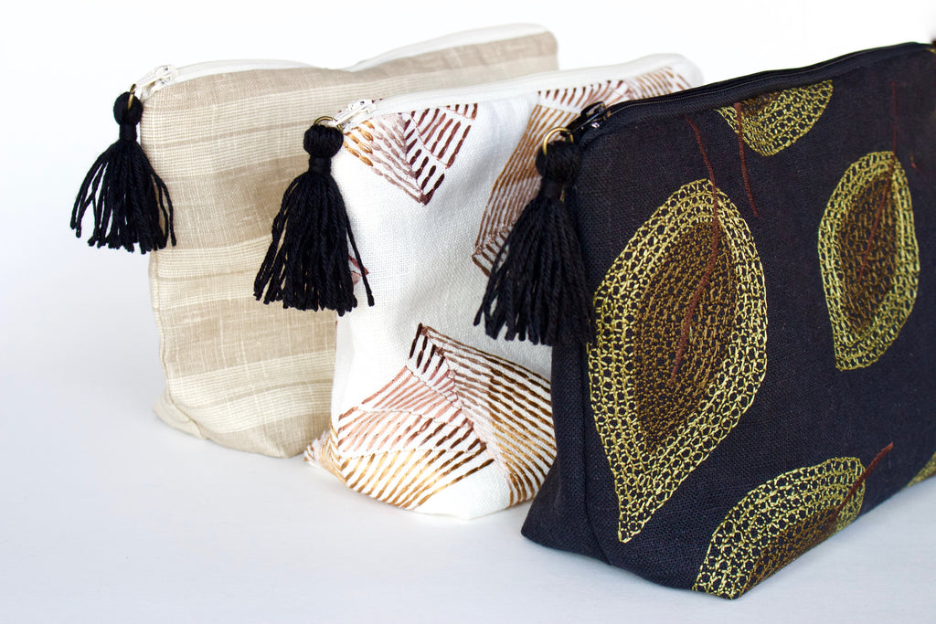 Green Leaves Makeup Bag