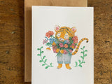 Tiger with Flowers Card