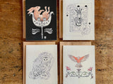 Whimsical Art Animal Card Set