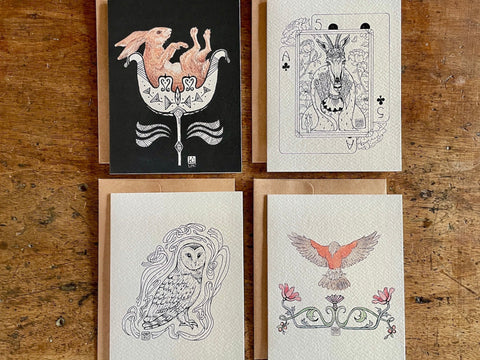 Whimsical Art Animal Card Set