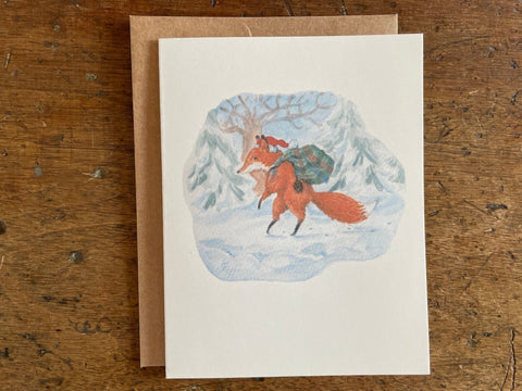 Christmas Card, Santa Fox