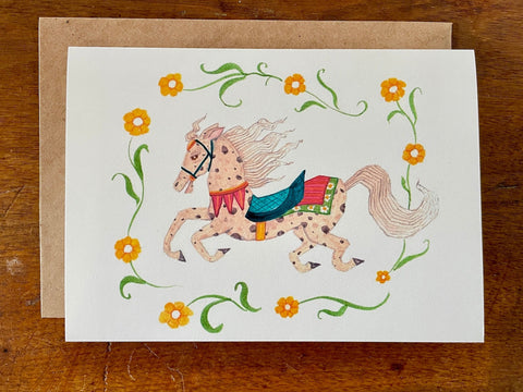 Horse Carousel Card